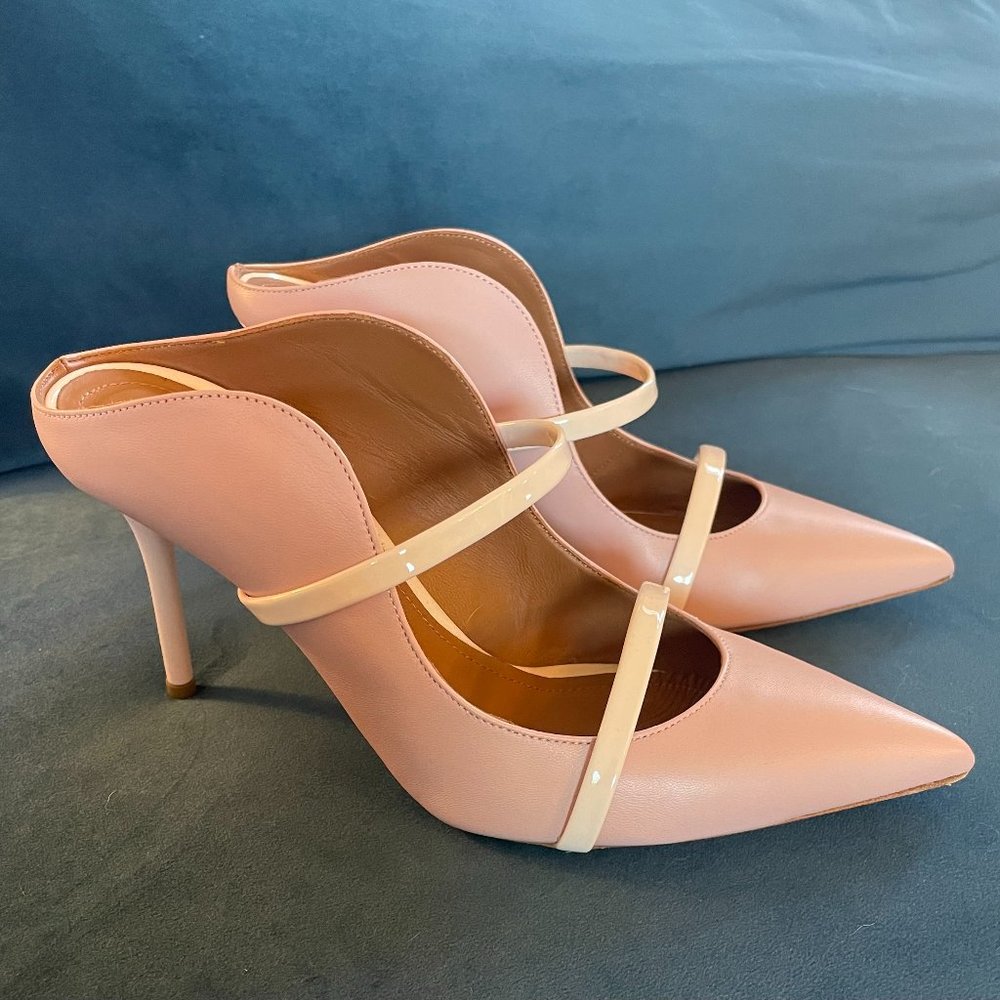 Malone Souliers Blush Pink Slip-On Mule Leather Pumps